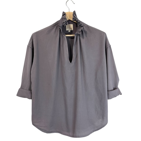 A Shirt Thing Penelope Ruffle Cabo Shirt Size: Petite - Picture 1 of 11